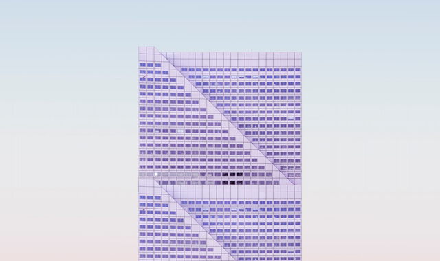 Moderne Architektur vor hellem Himmel